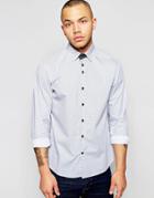 Dickens And Browne Poplin Diamond Print Shirt - White