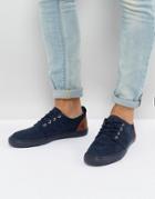 Asos Casual Shoes In Navy Faux Suede - Navy