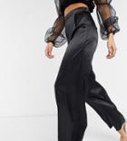 Jaded Rose Exclusive Satin Wide Leg Pants In Black