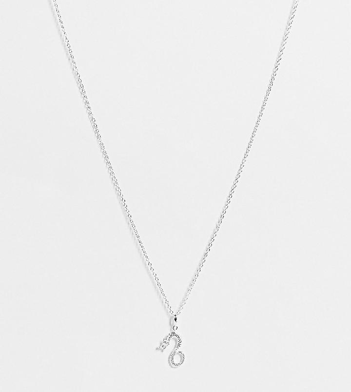 Asos Design Sterling Silver Necklace With Dragon Pendant