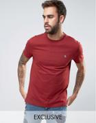 Original Penguin Small Logo T-shirt Slim Fit In Burgundy Exclusive - Red