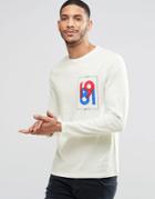 Asos Long Sleeve T-shirt With Chest Print - Off White