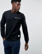 Jack & Jones Core Crew Neck Sweat With Zip Detail - Black
