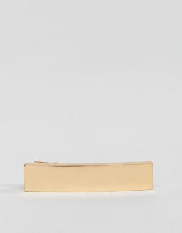 Icon Brand Flat Tie Bar In Antique Gold - Gold