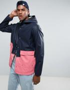 Herschel Forecast Hooded Parka Waterproof 2 Tone In Navy/pink - Navy