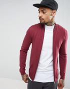 Asos Cotton Track Top In Burgundy - Red
