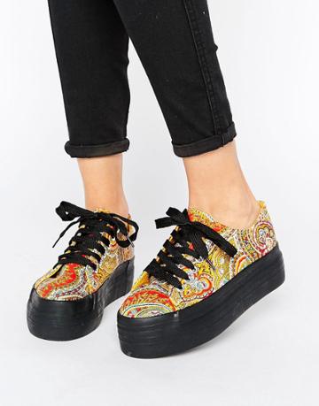 Sixtyseven Flatform Laceup Sneaker - Orange