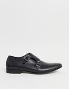 Office Fox Monk Shoes In Black Leather