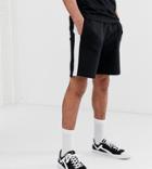 Brave Soul Tall Side Stripe Jersey Shorts - Black
