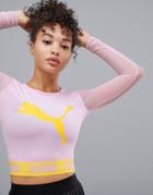Puma Active Long Sleeve Crop Top - Purple