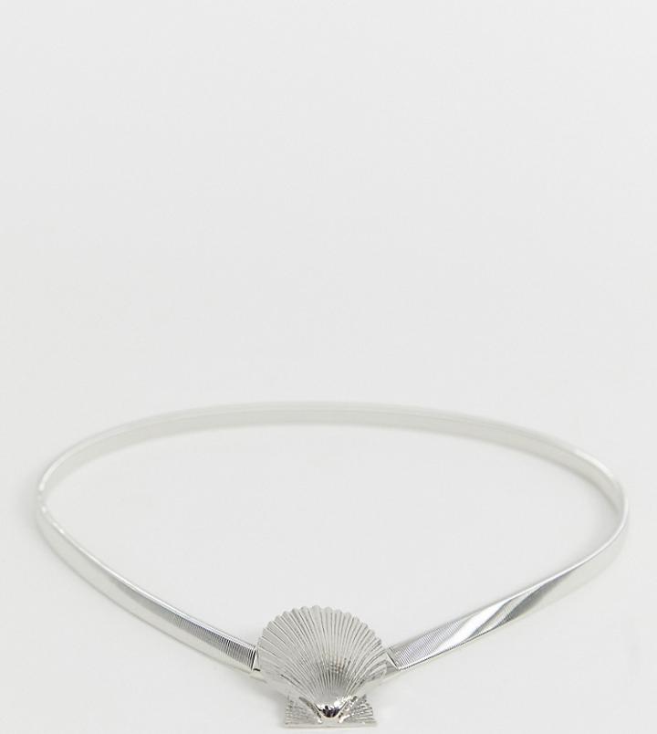 True Decadence Exclusive Silver Oyster Shell Belt - Silver