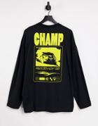 Asos Design Oversized Long Sleeve T-shirt With Car Back Print In Black