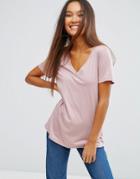 Asos The Ultimate V- Neck Slouchy T-shirt - Pink