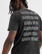 Allsaints Leopard Print Logo T-shirt With Back Print In Vintage Black