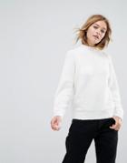 Asos Sweater With Wide Sleeves In Fluffy Yarn - Cream