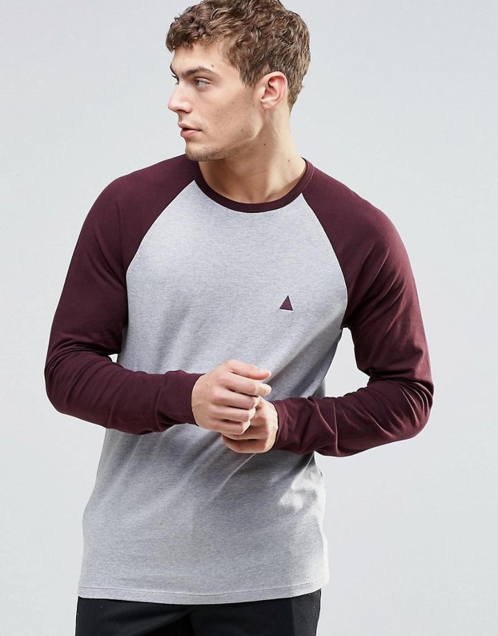 Asos Muscle Long Sleeve T-shirt With Contrast Raglan Sleeves And Logo