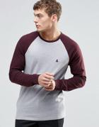 Asos Muscle Long Sleeve T-shirt With Contrast Raglan Sleeves And Logo