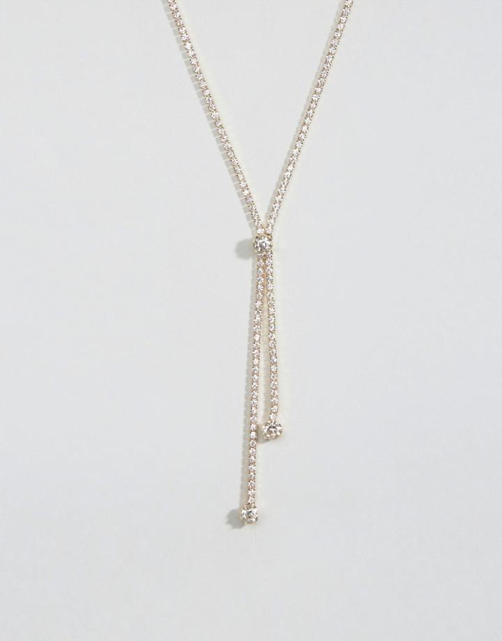 Nylon Triple Drape Necklace - Gold