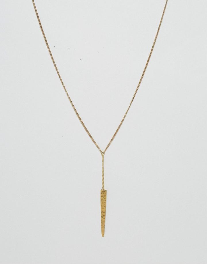 Made Drop Lariat Necklace - Gold