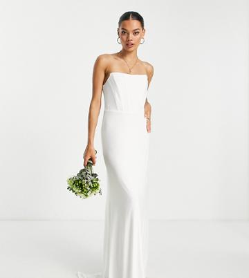 Tfnc Petite Bridal Maxi Dress With Corset In Ivory-white