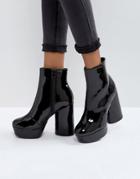 Call It Spring Crini Patent Platform Boots - Black