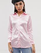 Motel Satin Fitted Shirt - Purple