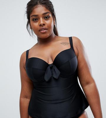 Wolf & Whistle Curve Eco Mix & Match Tankini Top - Black