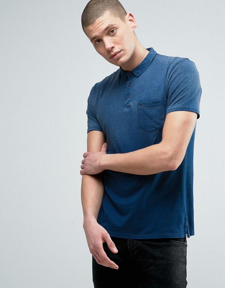 Threadbare Indigo Ombre Polo - Navy