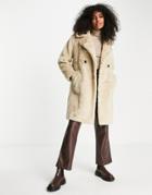Vero Moda Faux Fur Coat In Beige-neutral