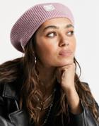 Topshop Recycled Rib Knit Beret In Pink