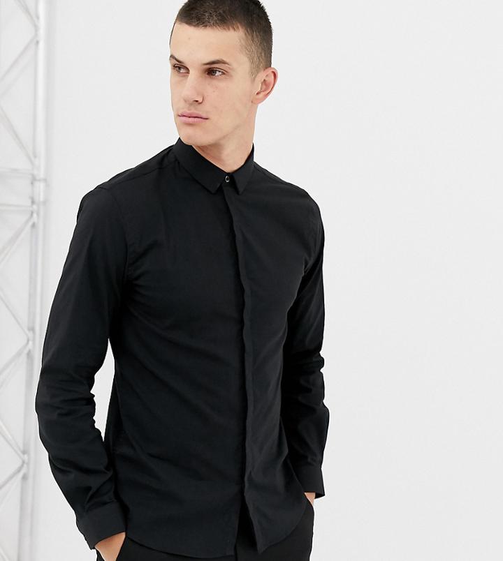 Noak Smart Shirt In Black With Long Sleeves - Black