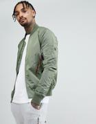 Alpha Industries Ma1-tt Bomber Jacket Slim Fit In Sage Green - Green