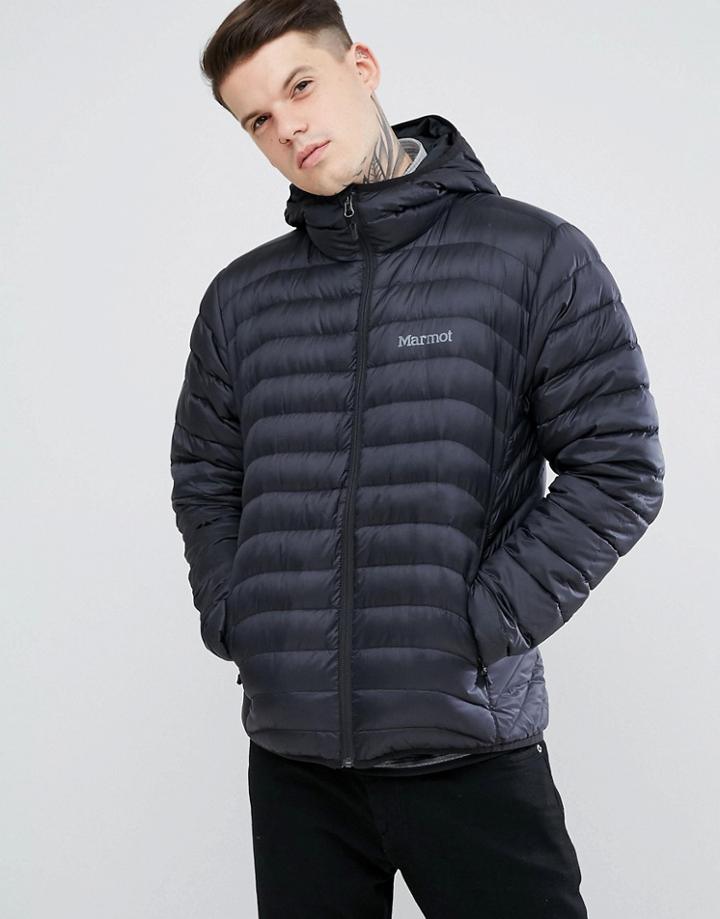 Marmot Tullus Lightweight Down Jacket Hooded In Black - Black
