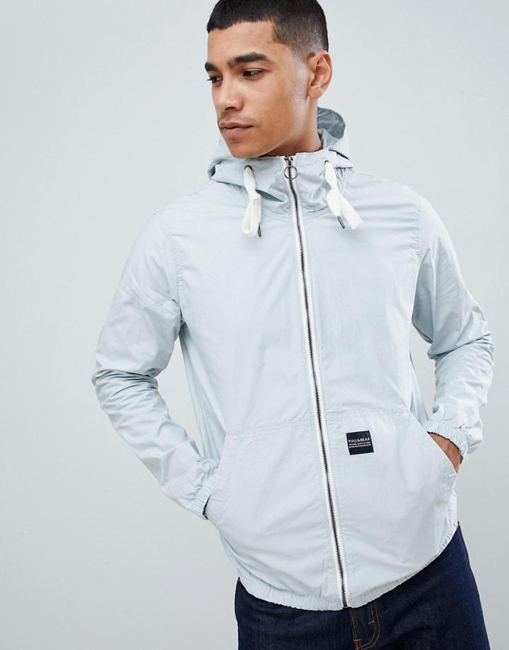 Pull & Bear Hooded Jacket In Light Blue - Blue
