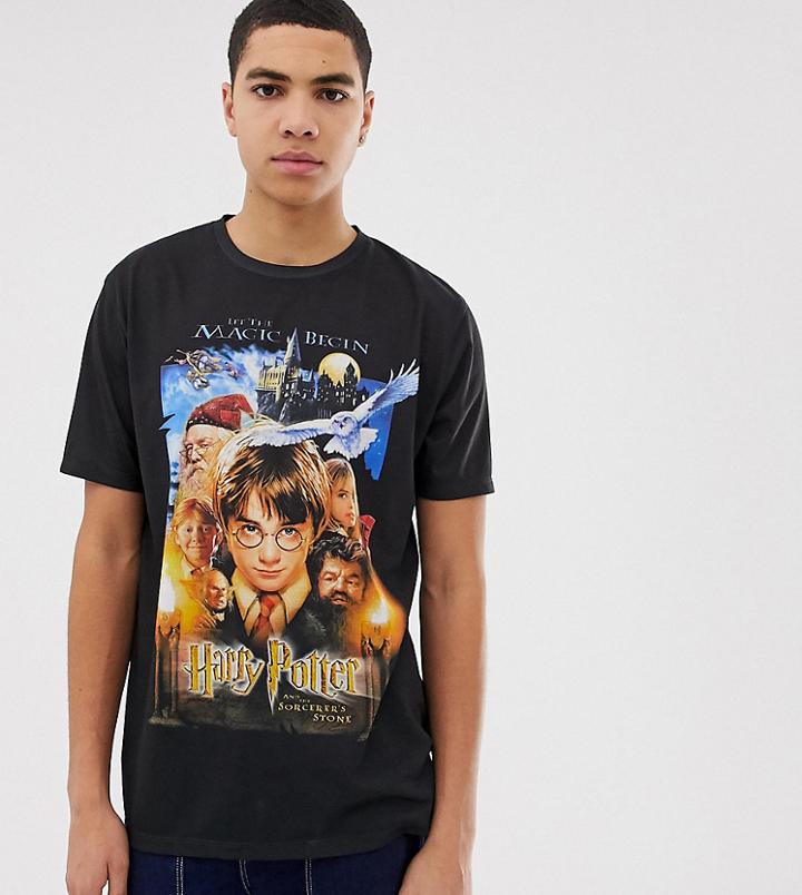 Asos Design Tall Harry Potter Relaxed T-shirt - Black