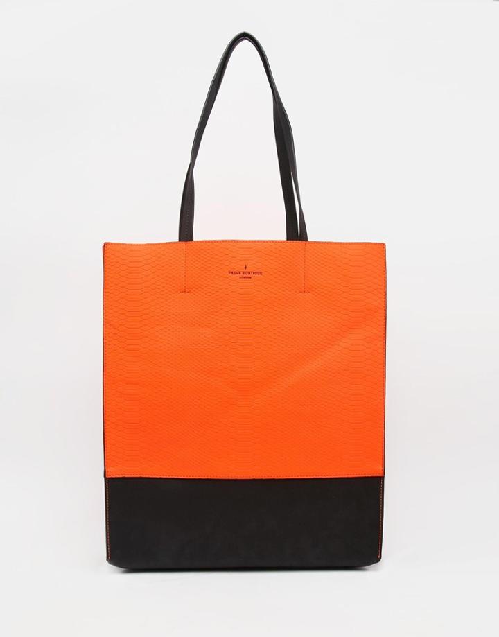 Paul's Boutique Elena Tote Bag - Neon Orange Snake