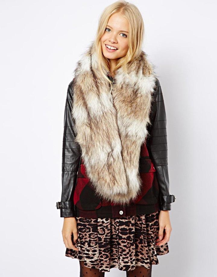 Asos Faux Fur Long Collar
