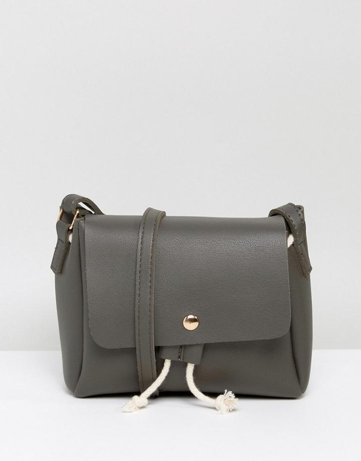Yoki Crossbody Bag With Rope Tie Detail - Black