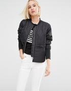 Cheap Monday Quilted Bomber Jacket - Black