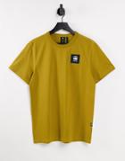 G-star T-shirt With Badge Logo In Mustard-yellow