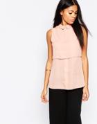 Influence Double Layered Shirt In Crepe - Blush