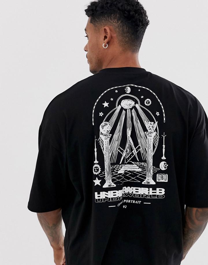 Asos Design Oversized T-shirt With Mystic Back Print - Black