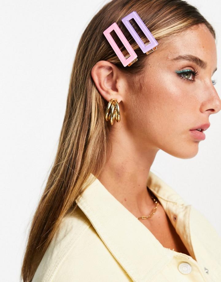 Southbeach Chunky Hair Clips-multi