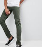 Asos Design Tall Slim Jeans In Green - Green