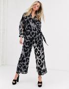 Religion Double Layer Jumpsuit In Leopard