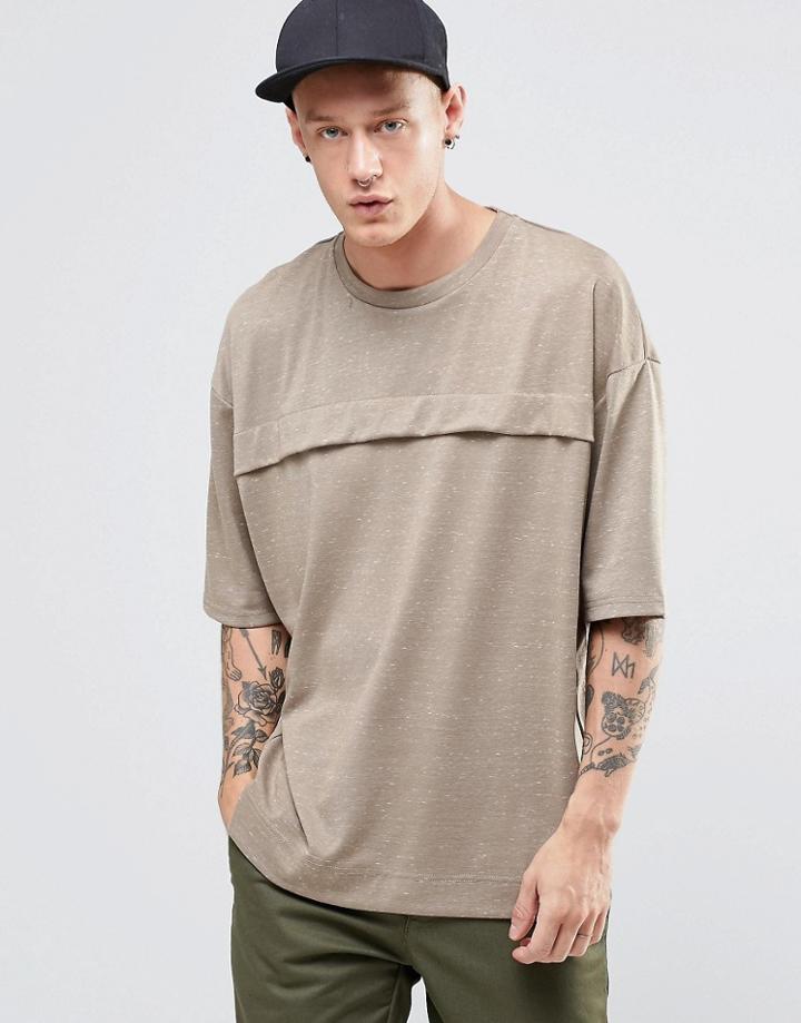 Sixth June T-shirt With Front Pocket - Stone