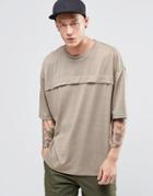 Sixth June T-shirt With Front Pocket - Stone