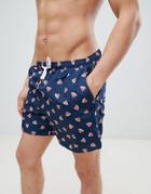 New Look Shorts With Watermelon Print In Navy - Navy
