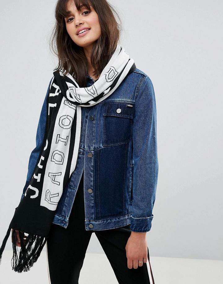 Monki Radical Chic Slogan Scarf - Multi