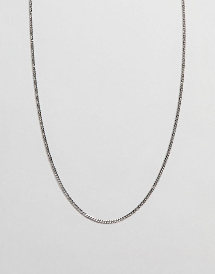 Mister Micro Curb Chain Necklace In Silver - Silver